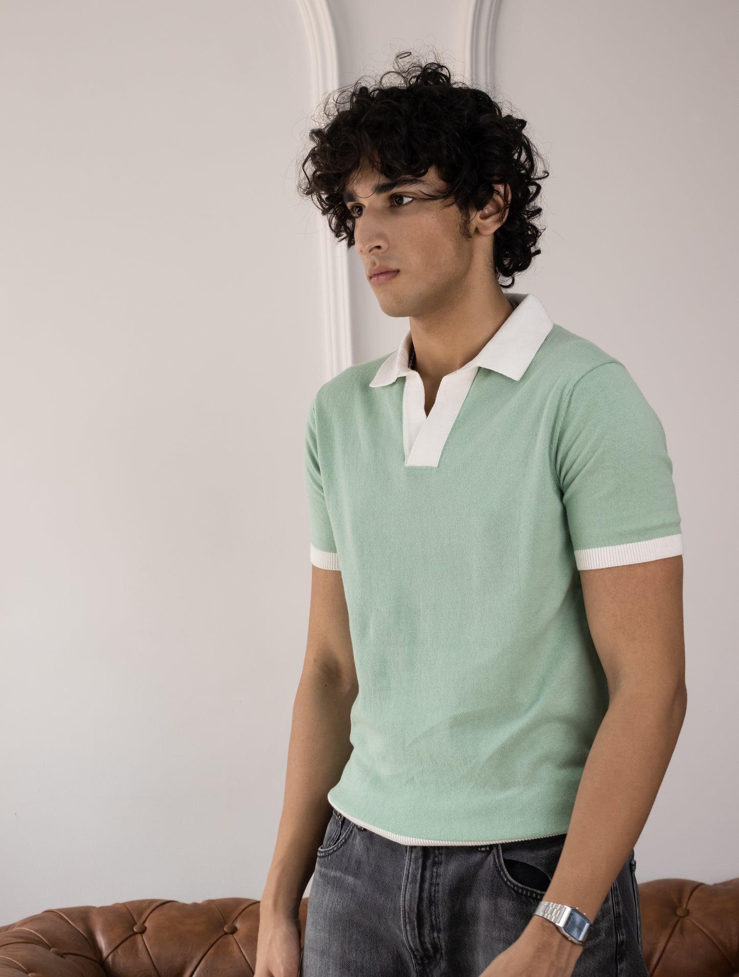 Buttonless Club Polo (Sea-Foam)