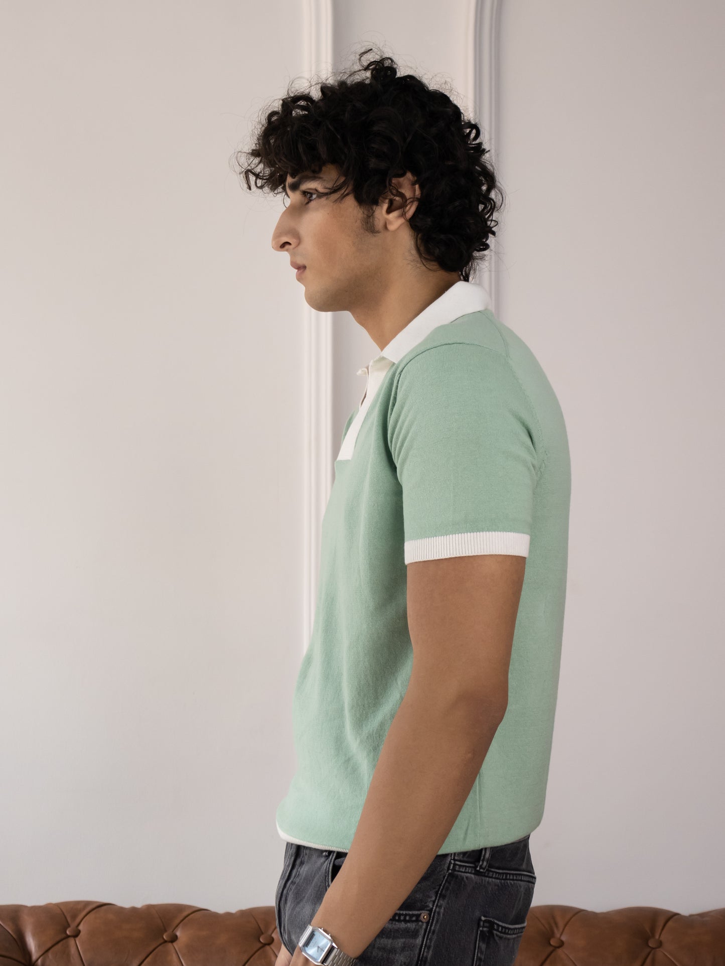 Buttonless Club Polo (Sea-Foam)