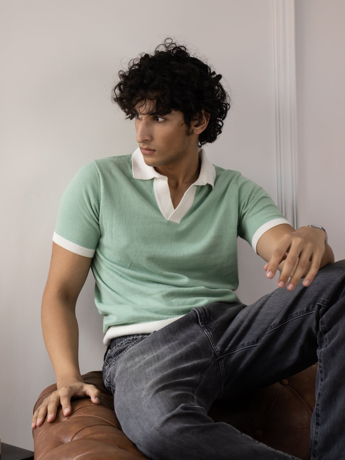 Buttonless Club Polo (Sea-Foam)