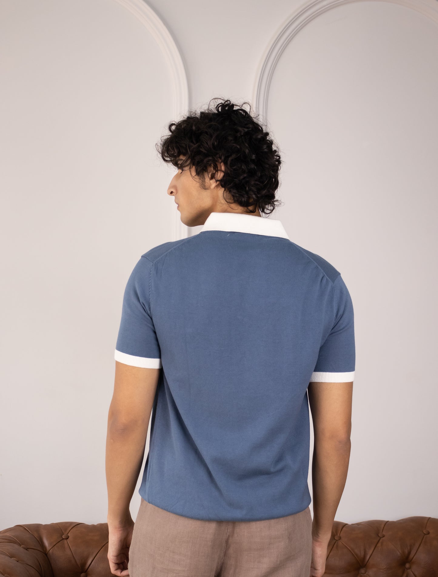 Buttonless Club Polo (Azure)